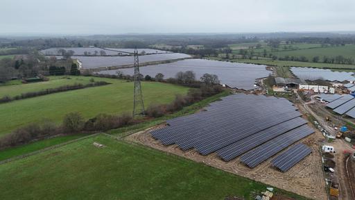 A Large Solar Farm on Farm Land